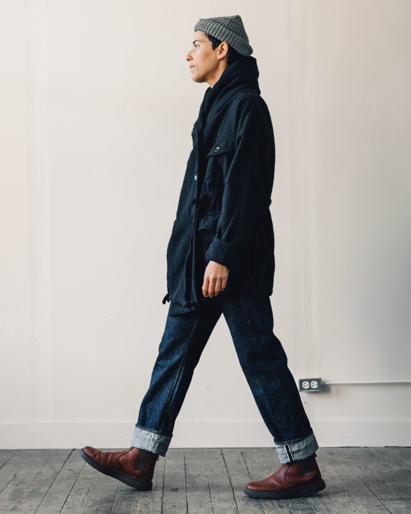 Kapital Vintage Melton Wool Ring Coat - Navy | Garmentory