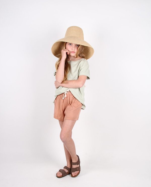 KIDS Feather Drum DOUBLE HEM SHORTS - MOCHA KIDS Feather Drum DOUBLE HEM SHORTS - MOCHA