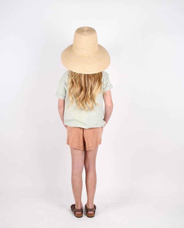 KIDS Feather Drum DOUBLE HEM SHORTS - MOCHA KIDS Feather Drum DOUBLE HEM SHORTS - MOCHA