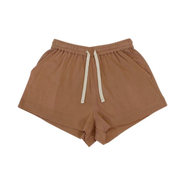 KIDS Feather Drum DOUBLE HEM SHORTS - MOCHA KIDS Feather Drum DOUBLE HEM SHORTS - MOCHA