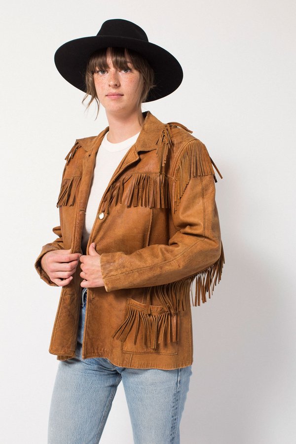 vintage fringe leather jacket