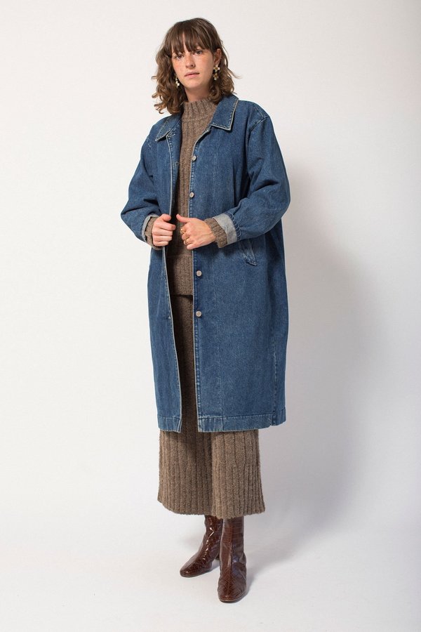 Preservation Vintage Denim Duster - Medium-Wash Preservation Vintage Denim Duster - Medium-Wash