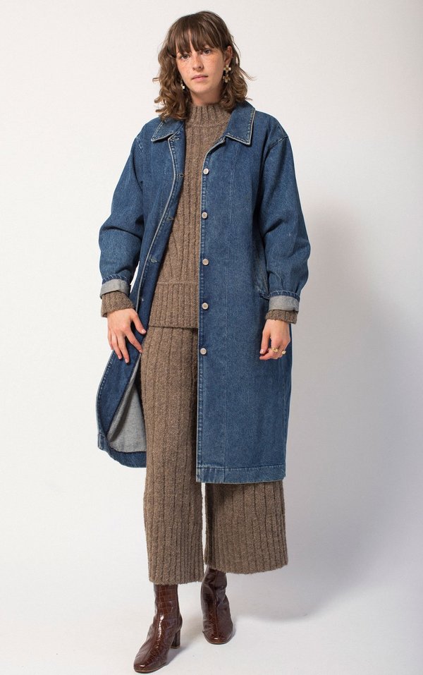 Preservation Vintage Denim Duster - Medium-Wash Preservation Vintage Denim Duster - Medium-Wash