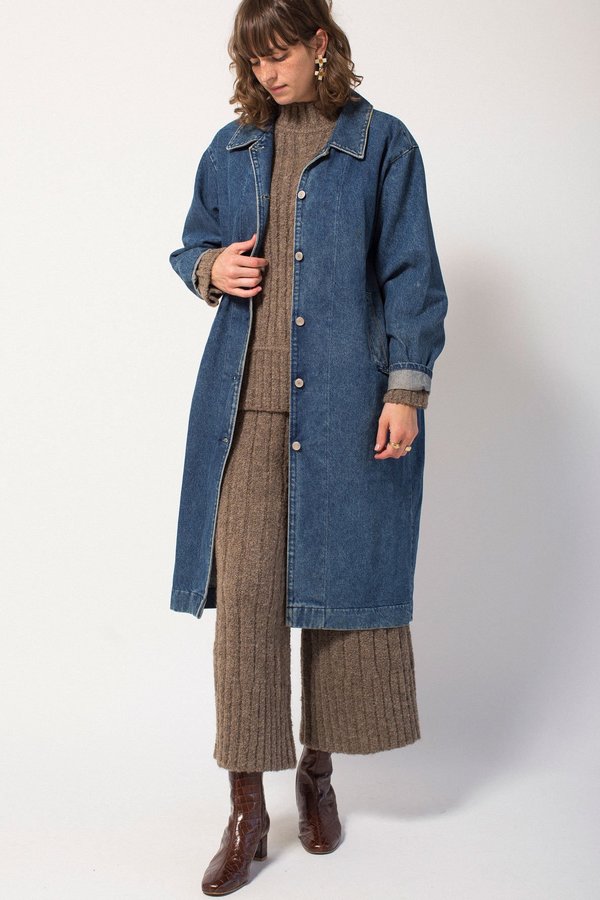 Preservation Vintage Denim Duster - Medium-Wash Preservation Vintage Denim Duster - Medium-Wash