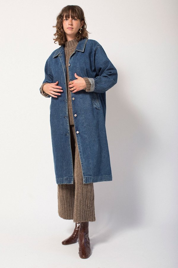 Preservation Vintage Denim Duster - Medium-Wash Preservation Vintage Denim Duster - Medium-Wash