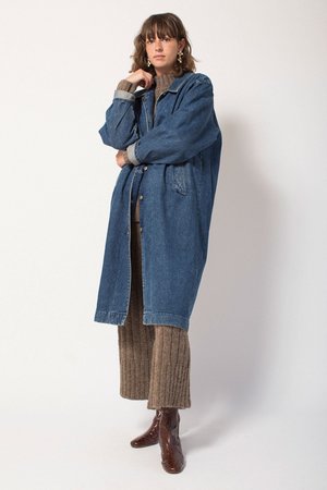 Preservation Vintage Denim Duster - Medium-Wash Preservation Vintage Denim Duster - Medium-Wash