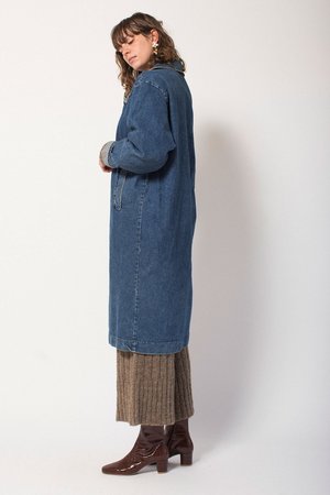 Preservation Vintage Denim Duster - Medium-Wash Preservation Vintage Denim Duster - Medium-Wash