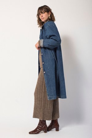 Preservation Vintage Denim Duster - Medium-Wash Preservation Vintage Denim Duster - Medium-Wash