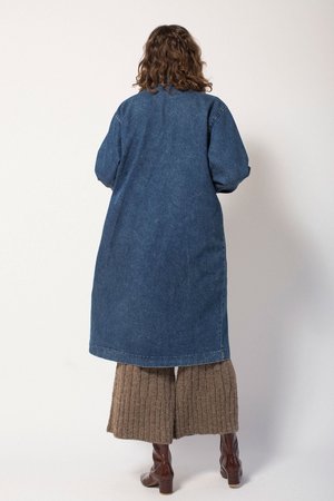 Preservation Vintage Denim Duster - Medium-Wash Preservation Vintage Denim Duster - Medium-Wash