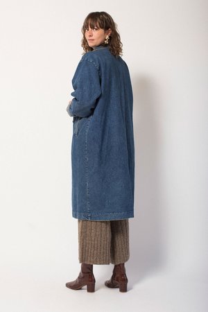 Preservation Vintage Denim Duster - Medium-Wash Preservation Vintage Denim Duster - Medium-Wash
