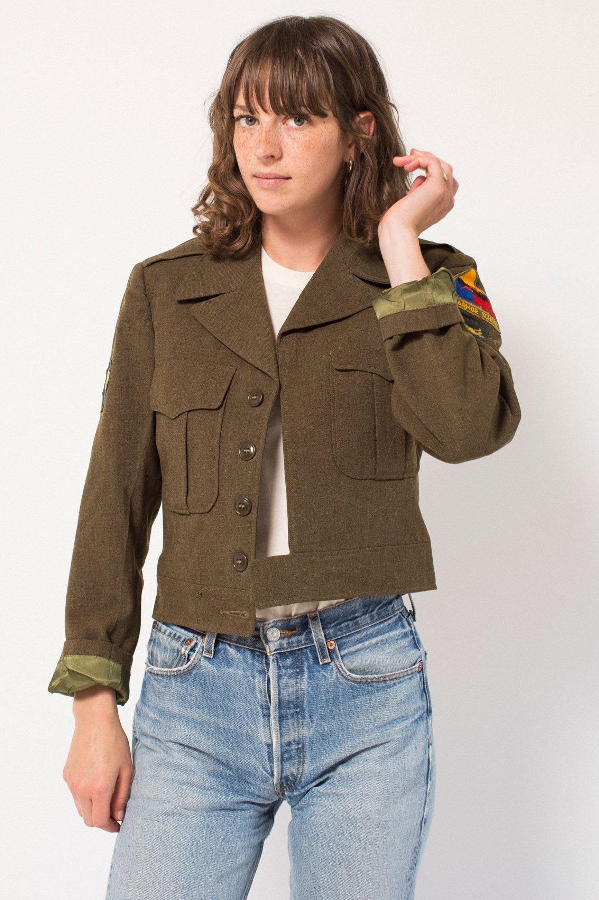 Preservation Vintage Military Jacket with Patches | Garmentory