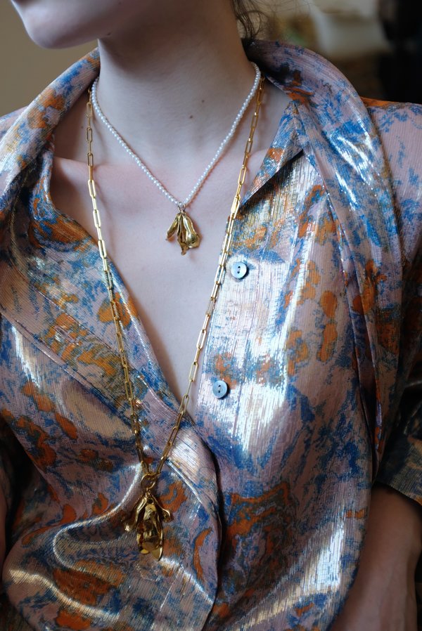 Leigh Miller Azalea Pearl Choker Necklace - Gold Leigh Miller Azalea Pearl Choker Necklace - Gold