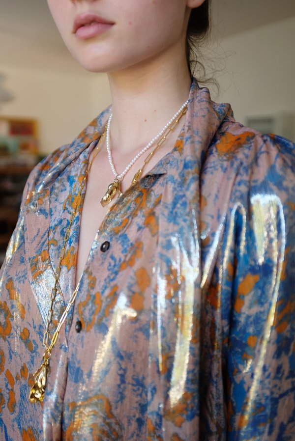 Leigh Miller Azalea Pearl Choker Necklace - Gold Leigh Miller Azalea Pearl Choker Necklace - Gold
