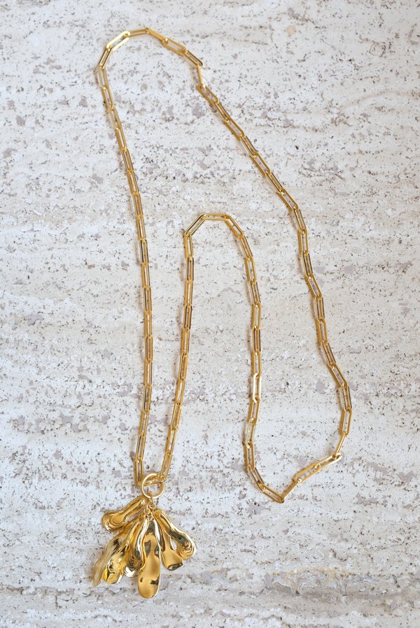 Leigh Miller Long Chrysanthemum Pendant Necklace - Gold Leigh Miller Long Chrysanthemum Pendant Necklace - Gold