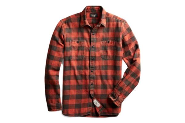 RRL PLAID TWILL WORK SHIRT RED×BLACKサイズＬ RRL Plaid Twill Workshirt - Red Sulphur Black | Garmentory