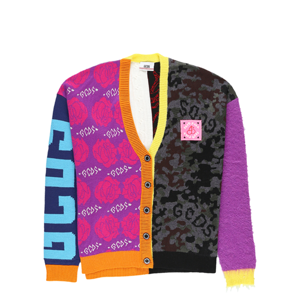 GCDS Patchwork Wool Mix Cardigan 