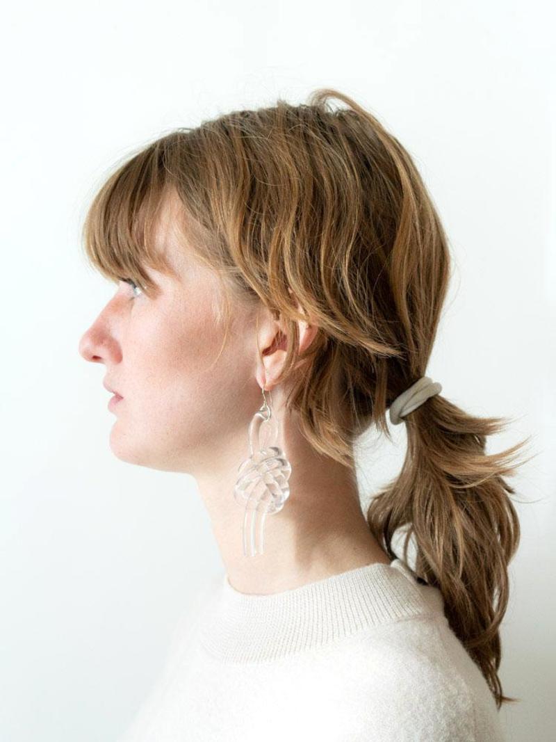 Corey Moranis Double Knot Earrings - Clear | Garmentory