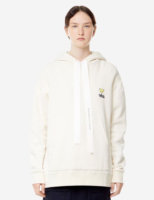 Unisex Kitsune Oversized Hoodie - Off White Unisex Kitsune Oversized Hoodie - Off White
