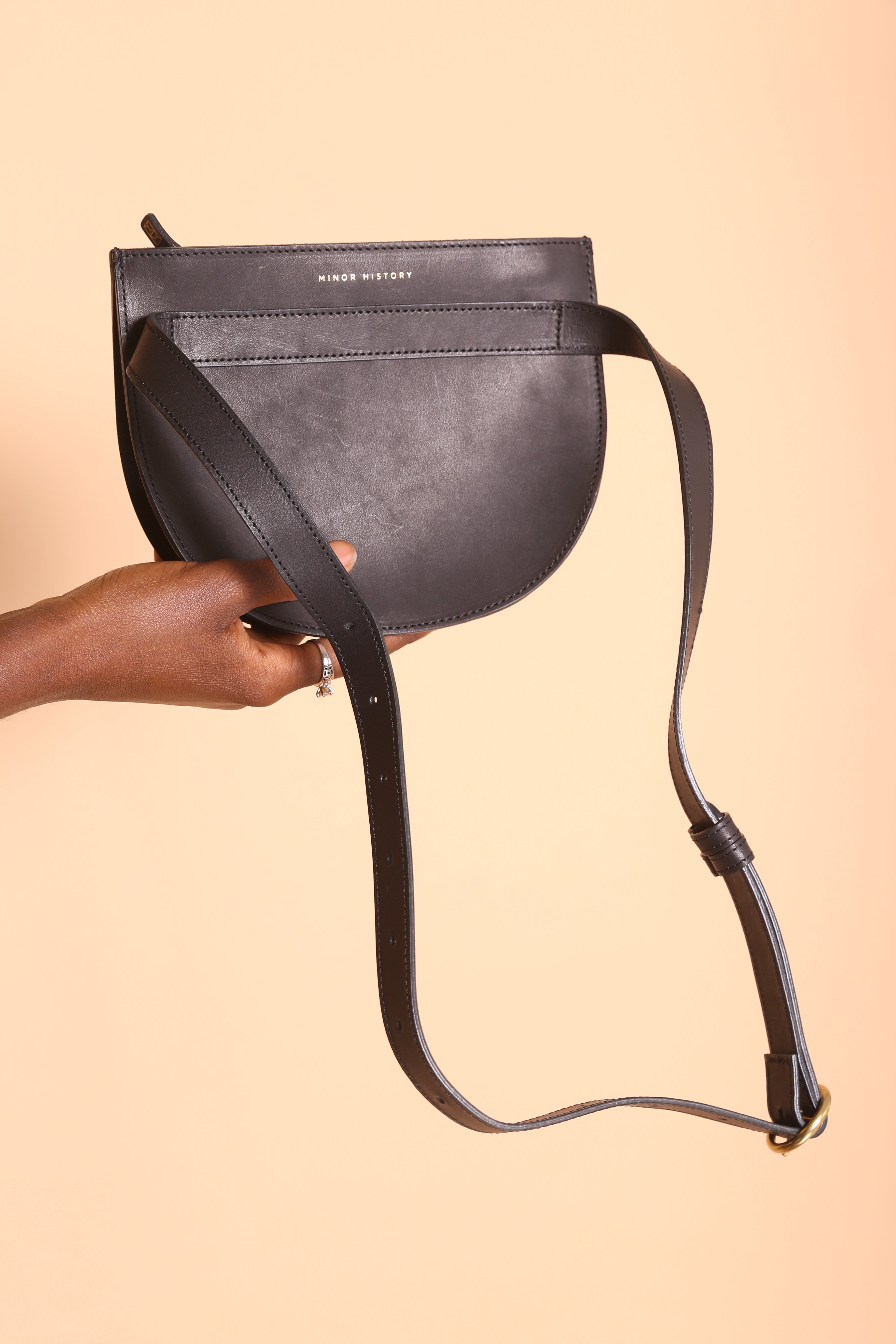 Minor History Leather Crescent bag Black Garmentory
