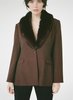 O. La Roche Faux Fur Collared Wool Jacket  - Thumbnail 2