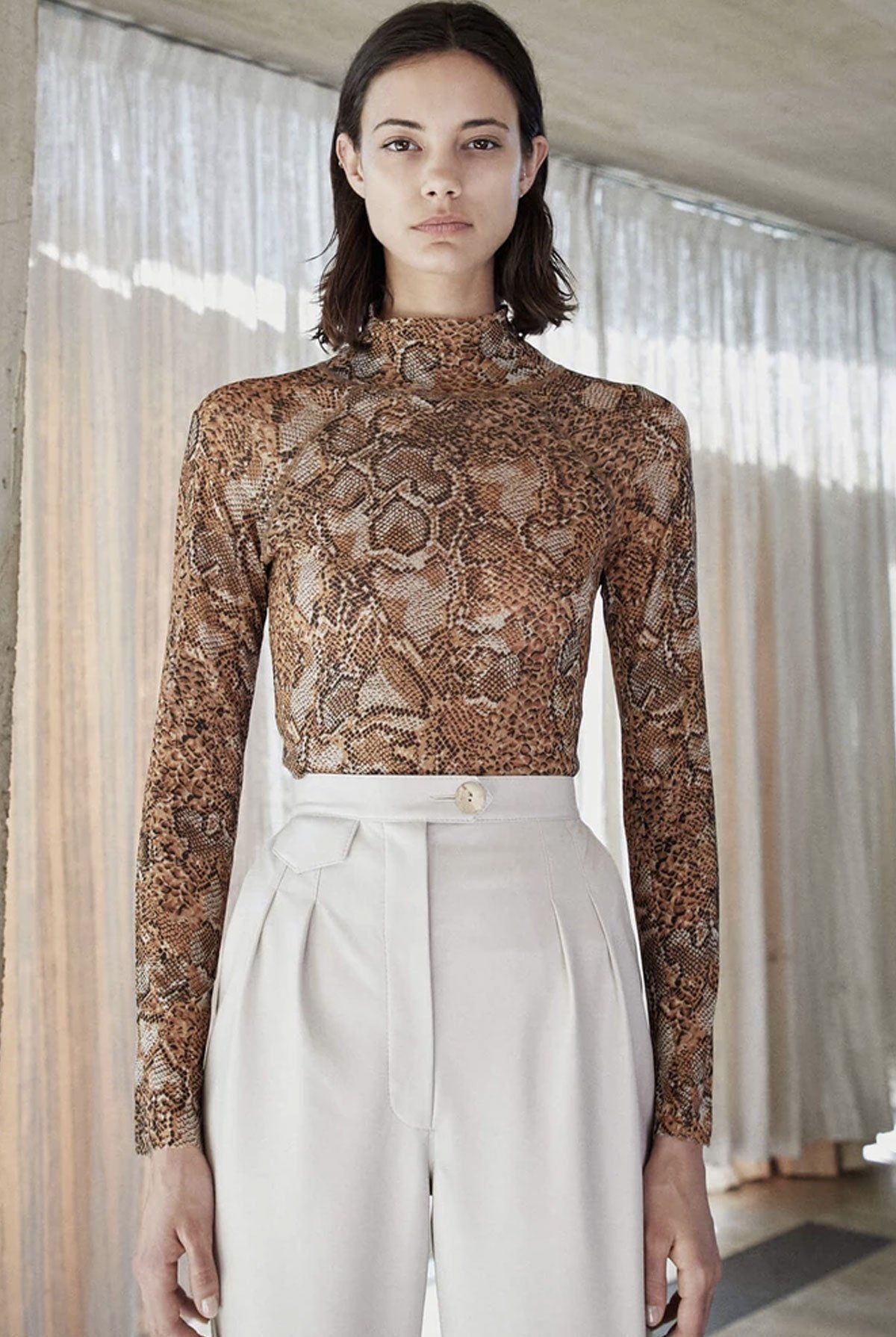 snake print turtleneck