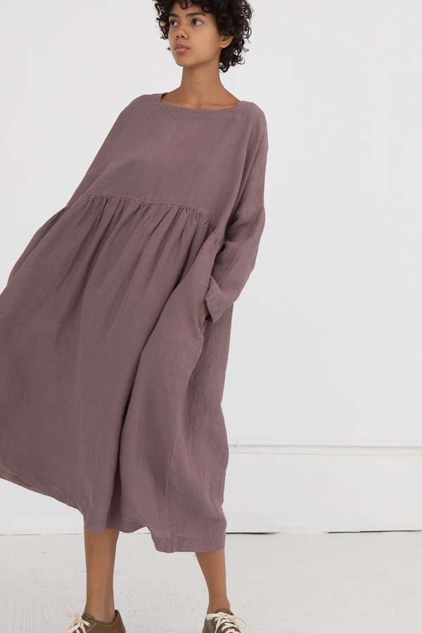 ICHI ANTIQUITES Linen Dress - Purple | Garmentory ICHI ANTIQUITES Linen Dress - Purple | Garmentory