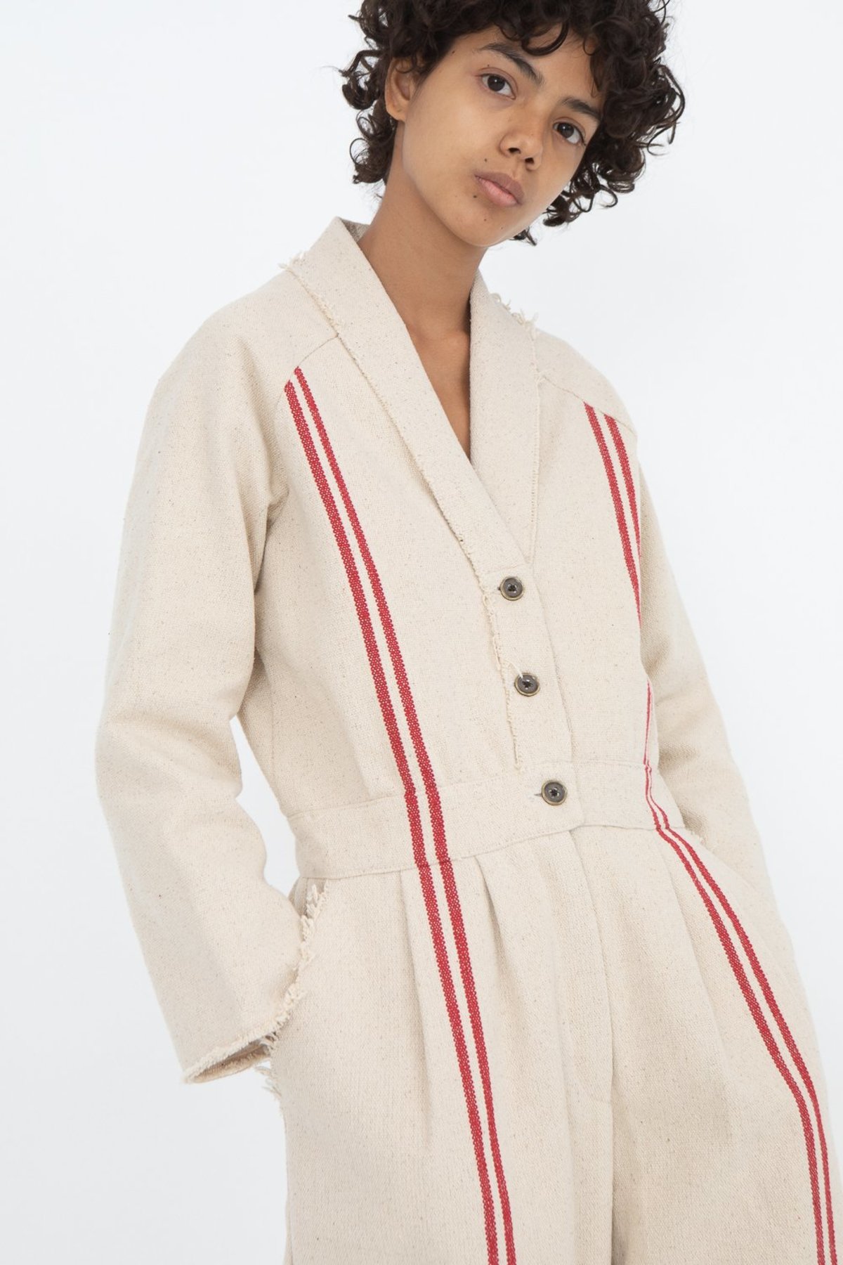 Little Creative Factory Hessian Overalls - Red Stripe - Image 2 of 6