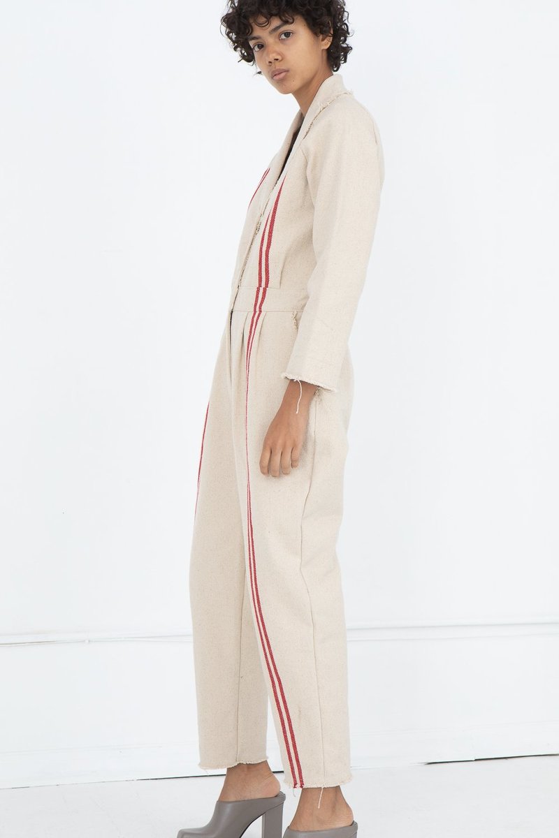 Little Creative Factory Hessian Overalls - Red Stripe