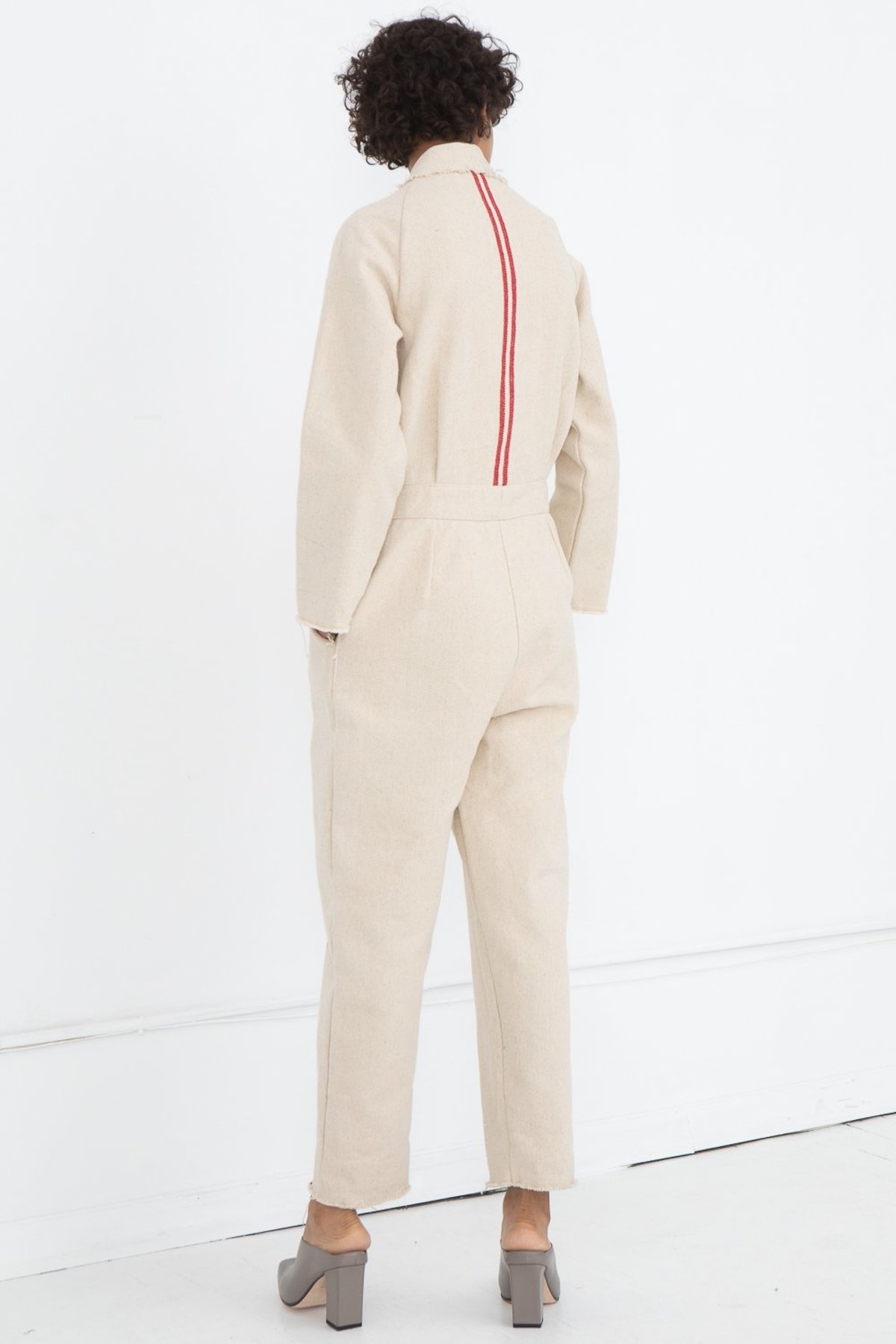 Little Creative Factory Hessian Overalls - Red Stripe - Image 5 of 6