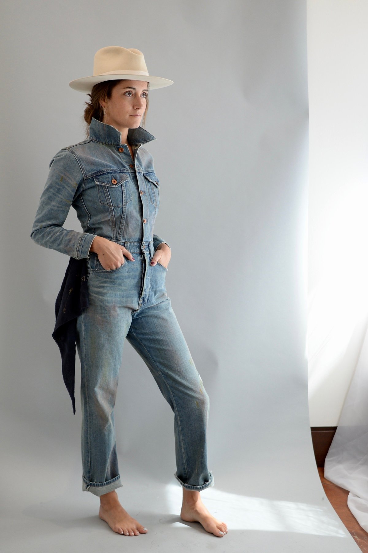 NSF Amina Denim Jumpsuit - Image 4 of 4