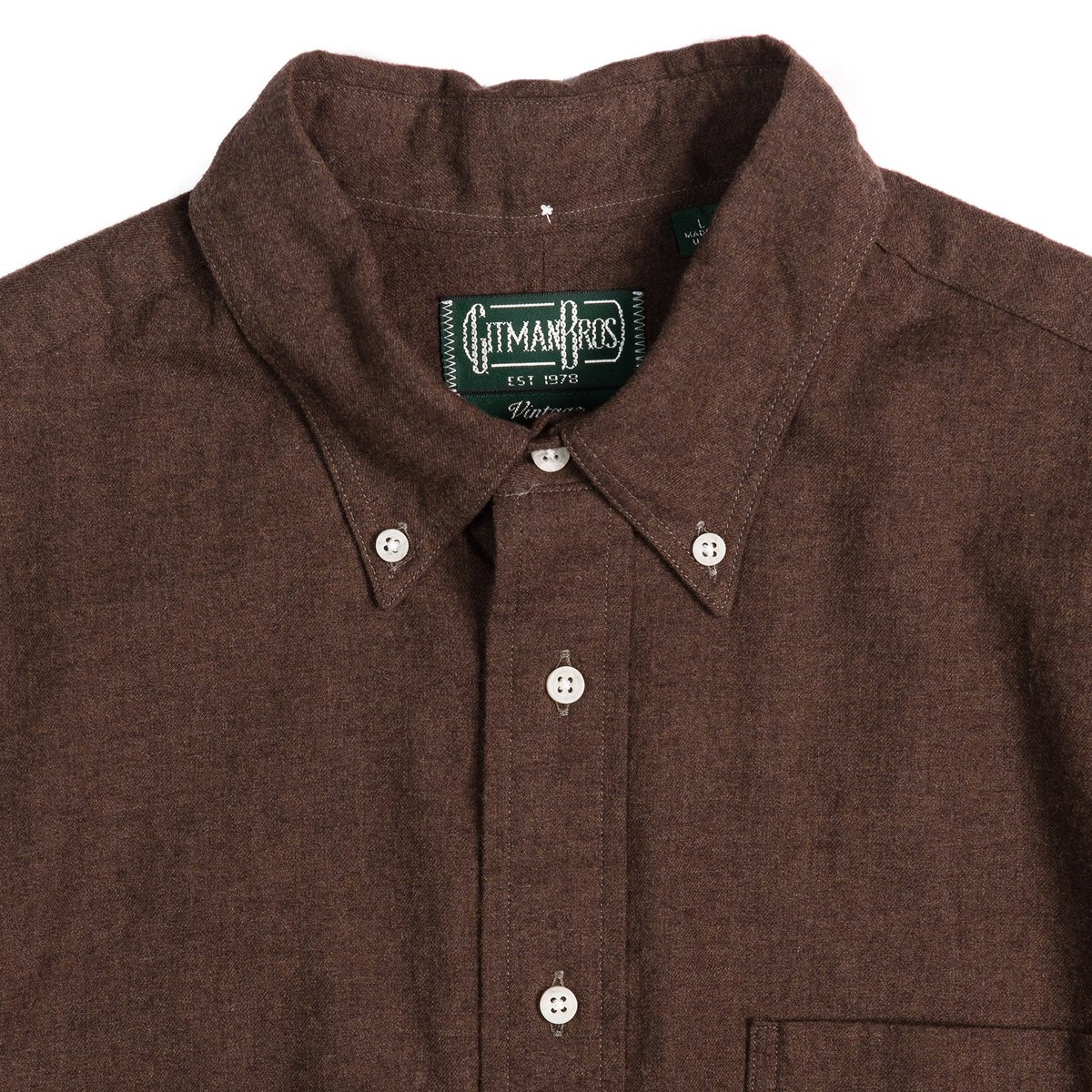 Gitman Bros. Classic Flannel Shirt - Brown - Image 3 of 5