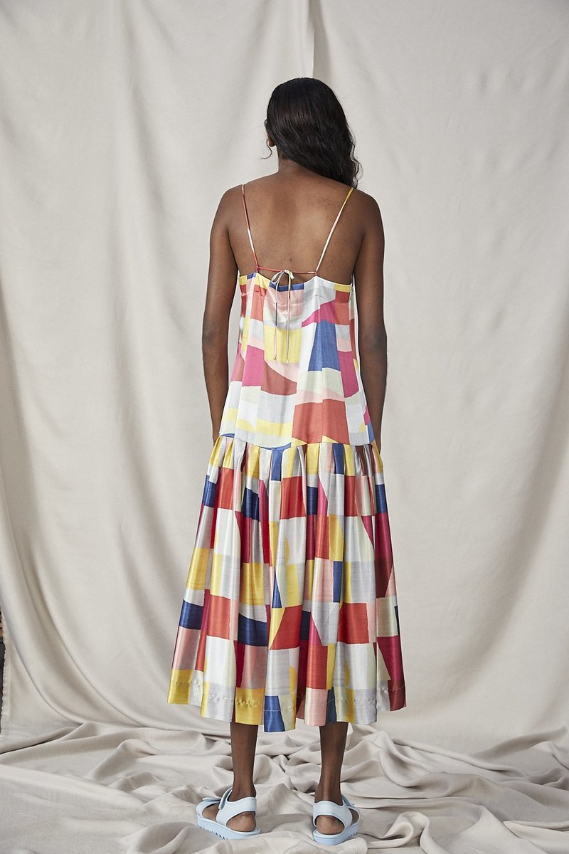 Lois Hazel Fold Drop Dress - Colourblock