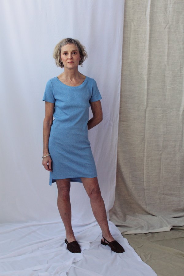 Lois Hazel Smooth Rib Tee Dress - Blue Lois Hazel Smooth Rib Tee Dress - Blue