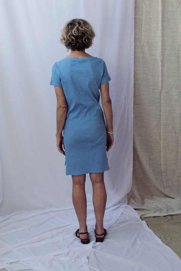 Lois Hazel Smooth Rib Tee Dress - Blue Lois Hazel Smooth Rib Tee Dress - Blue