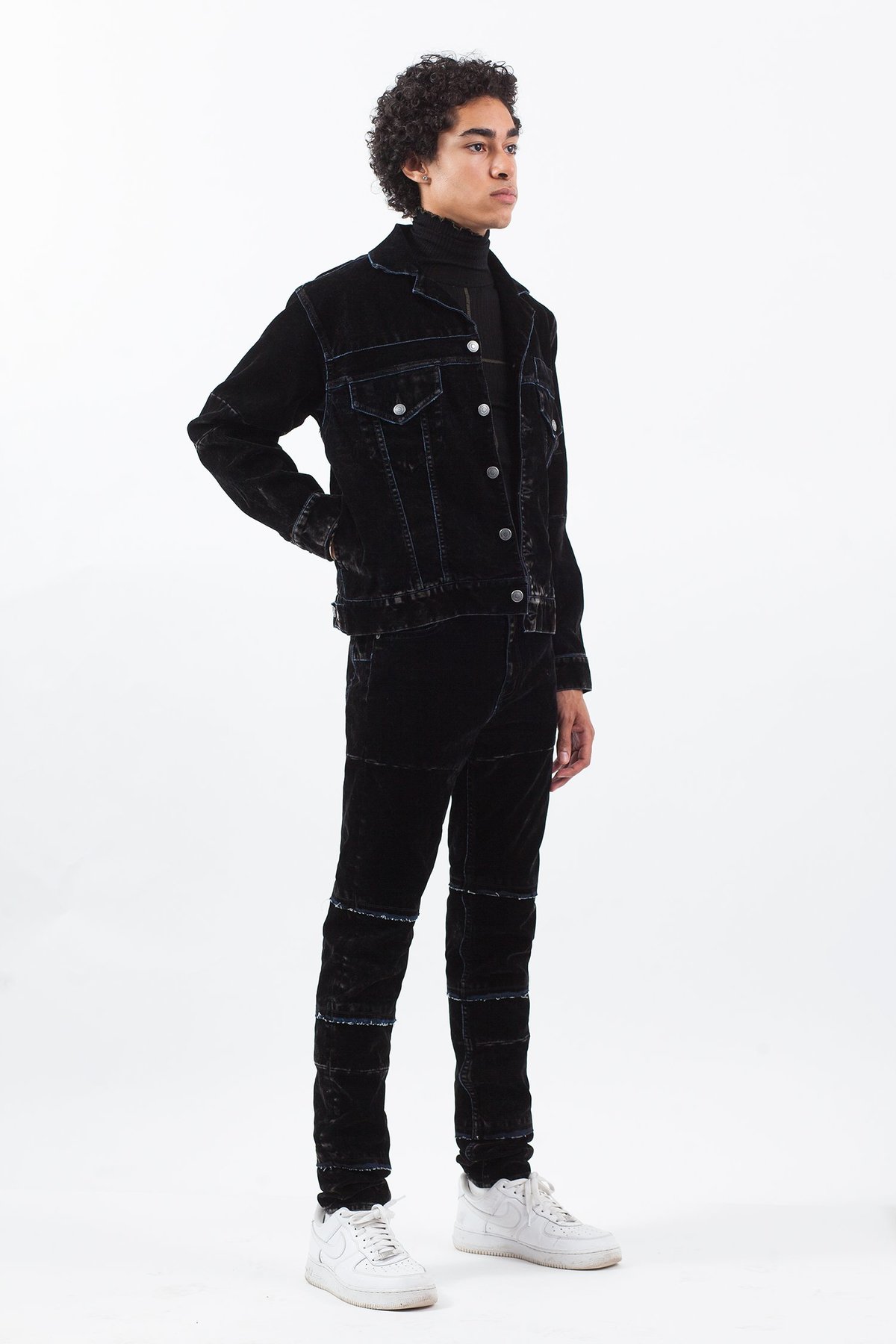 ジャケット・アウター Christian Dada Fur Denim Jacket Christian Dada Fur Denim Jacket