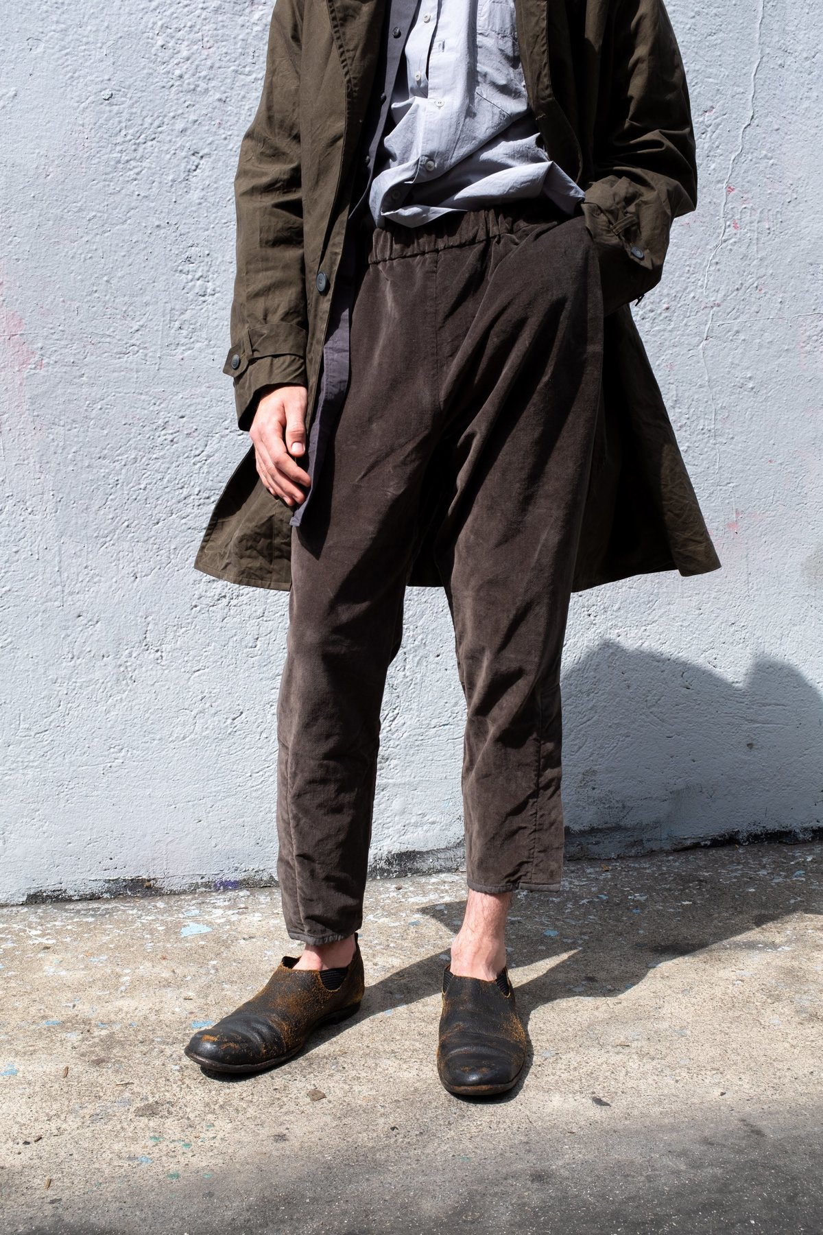 Casey Casey Velvet Jodhpur Drawstring Pant - Chrome | Garmentory