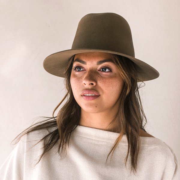 Janessa Leone Hayden Wool Hat Gray Women\'s Large Janessa Leone Hayden Wool Fedora Hat Gray Women main image 3