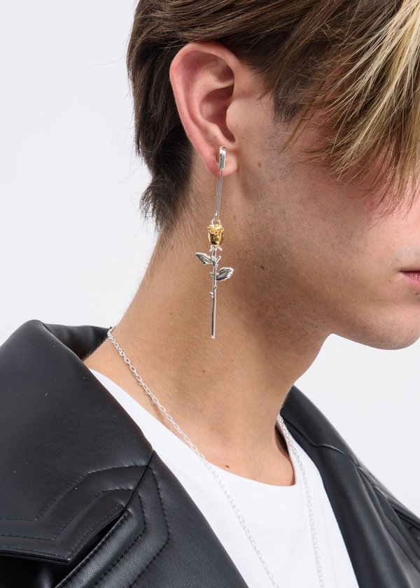 Ambush Rose Charm Earring - Silver | Garmentory