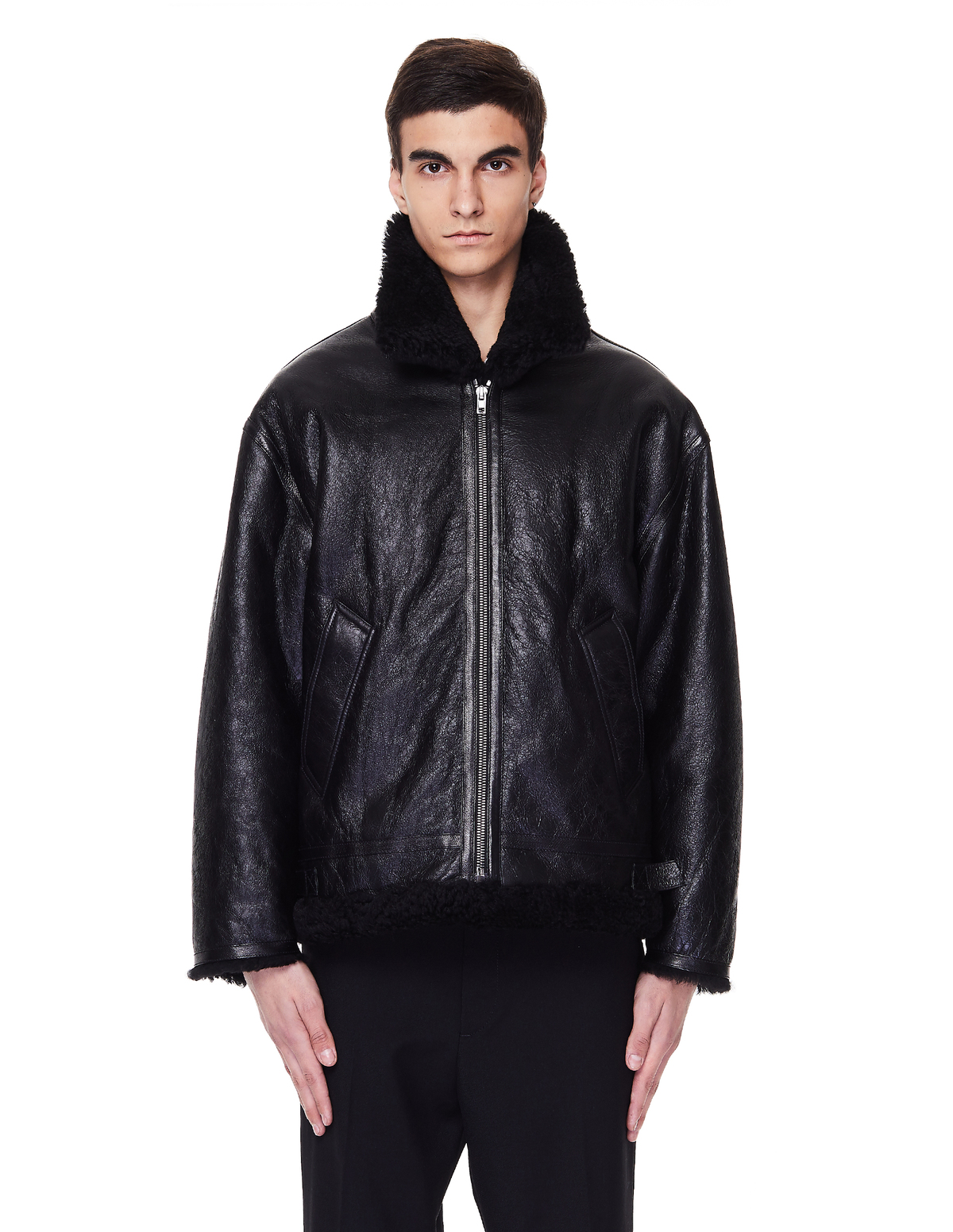 Vetements Shearling Anarchy Jacket - Black | Garmentory