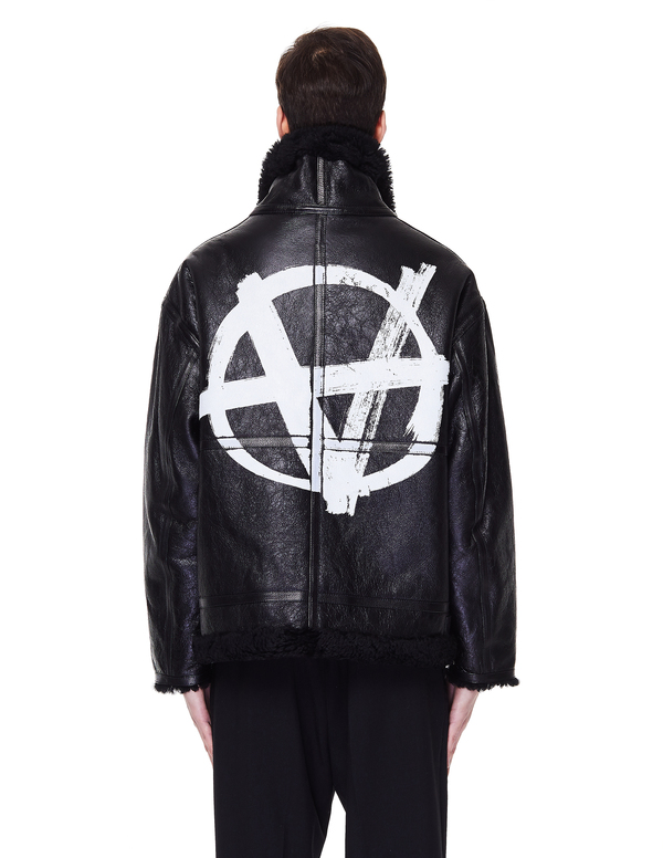 Vetements Shearling Anarchy Jacket - Black | Garmentory