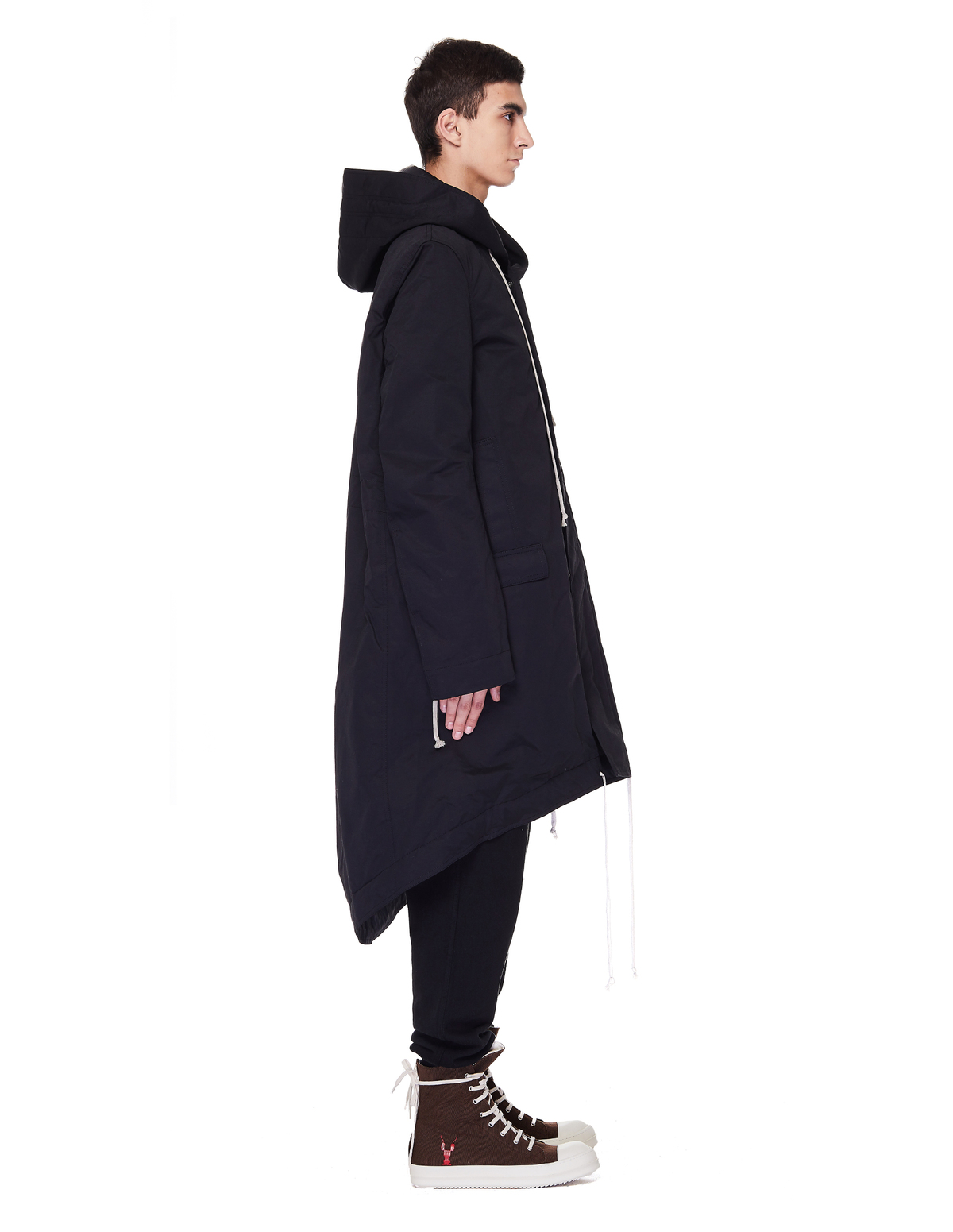 Rick Owens DRKSHDW Hooded Fishtail Parka - Black | Garmentory