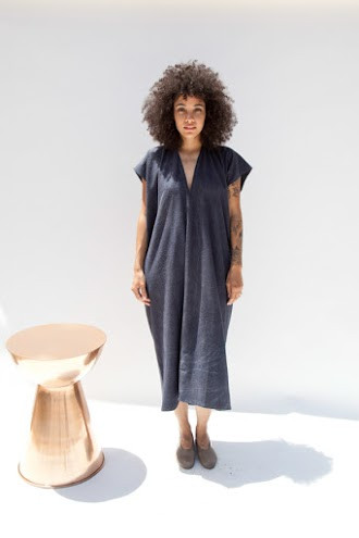 Miranda Bennett Everyday Dress, Oversized, Silk Noil in Coal Miranda Bennett Everyday Dress, Oversized, Silk Noil in Coal