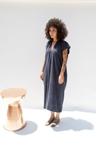 Miranda Bennett Everyday Dress, Oversized, Silk Noil in Coal Miranda Bennett Everyday Dress, Oversized, Silk Noil in Coal