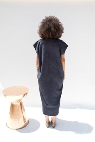 Miranda Bennett Everyday Dress, Oversized, Silk Noil in Coal Miranda Bennett Everyday Dress, Oversized, Silk Noil in Coal