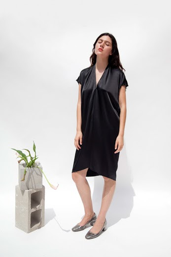 Miranda Bennett Everyday Dress, Silk Charmeuse in Black Miranda Bennett Everyday Dress, Silk Charmeuse in Black