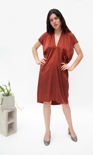 Miranda Bennett Everyday Dress, Silk Charmeuse in Claret Miranda Bennett Everyday Dress, Silk Charmeuse in Claret