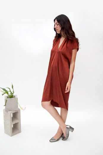 Miranda Bennett Everyday Dress, Silk Charmeuse in Claret Miranda Bennett Everyday Dress, Silk Charmeuse in Claret
