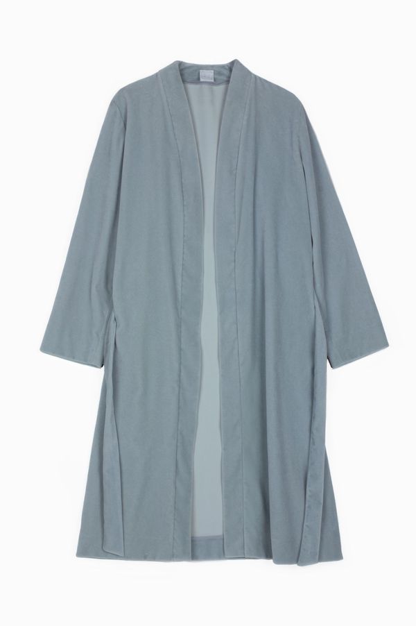 SIZ DABIH ROBE COAT - Light Blue Velvet SIZ DABIH ROBE COAT - Light Blue Velvet