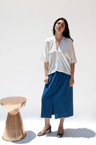 Miranda Bennett Muse Top, Silk Charmeuse in Natural Miranda Bennett Muse Top, Silk Charmeuse in Natural
