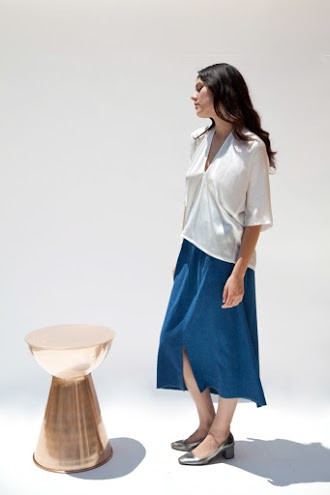 Miranda Bennett Muse Top, Silk Charmeuse in Natural Miranda Bennett Muse Top, Silk Charmeuse in Natural